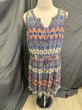 Lucky Brand Midi Boho Printed Sleeveless Dress